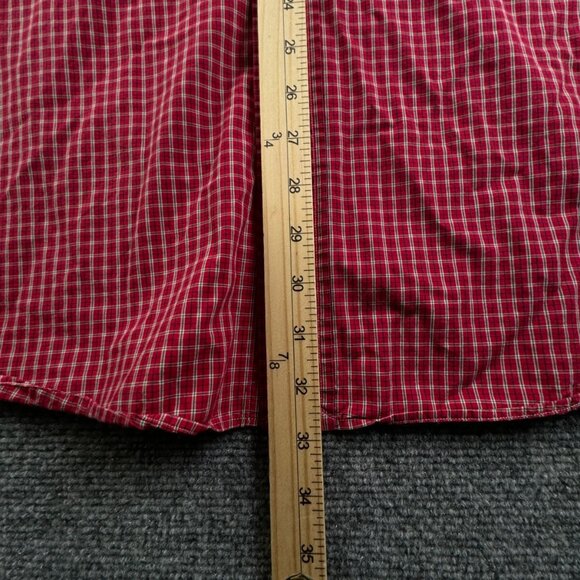 Ralph Lauren Cotton Long Sleeve Button Up Shirt Men Red Check Yarmouth 18 34/35 - Picture 4 of 13